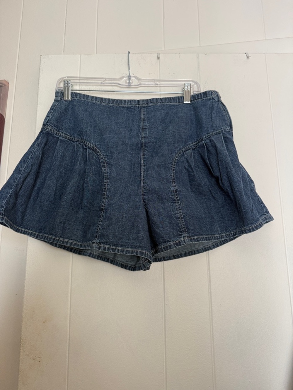 Casual Dark Blue Denim Skort Shorts for Women free people we the free